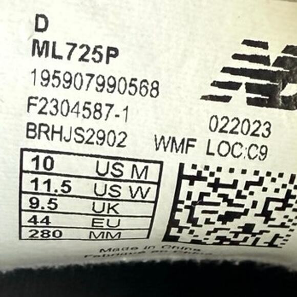 New Balance 725 Grey/White Men Sneakers- SZ 10 D main image 12